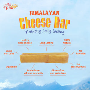 Singapaw Himalayan Cheese Bar Dog Chews Treats - Large