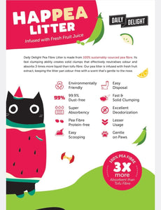 Daily Delight Happea Pea Cat Litter - 5 Options - 8L - Single Bag / Carton Deal