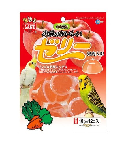 Marukan Minimal Land Apple Vegetables Mix Jelly for Birds 16g x 12 pieces (MB312)