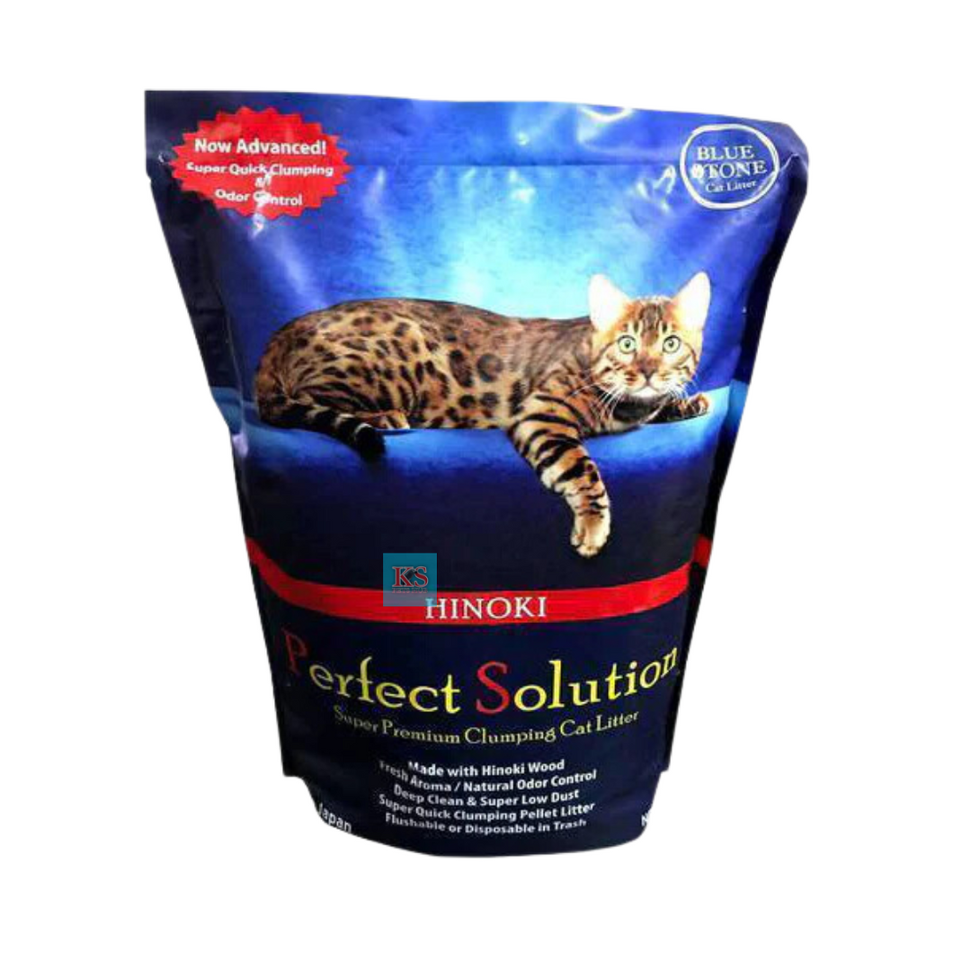 Perfect Solution Hinoki Super Premium Clumping Blue Stone Cat Litter 7L