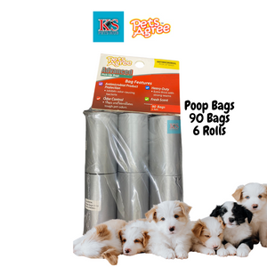 Pets Agree Antimicrobial Dog Pick-up Bags 6 Rolls (90 Bags)