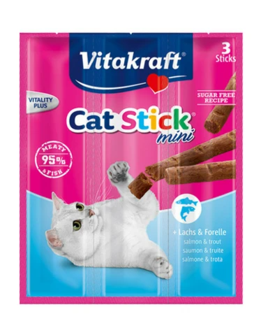 Vitakraft Cat Stick Mini Salmon Treats 3 Sticks