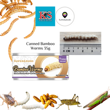 Load image into Gallery viewer, SuperGrubs Canned Bamboo Worms 35g For Small Animals